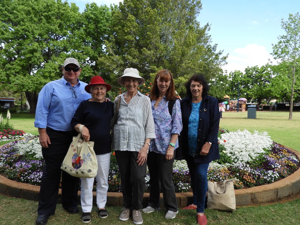 Tours Carnival of Flowers - ladies in front of display